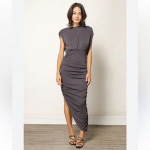 Line and Dot Desiree Ruched Midi Dress